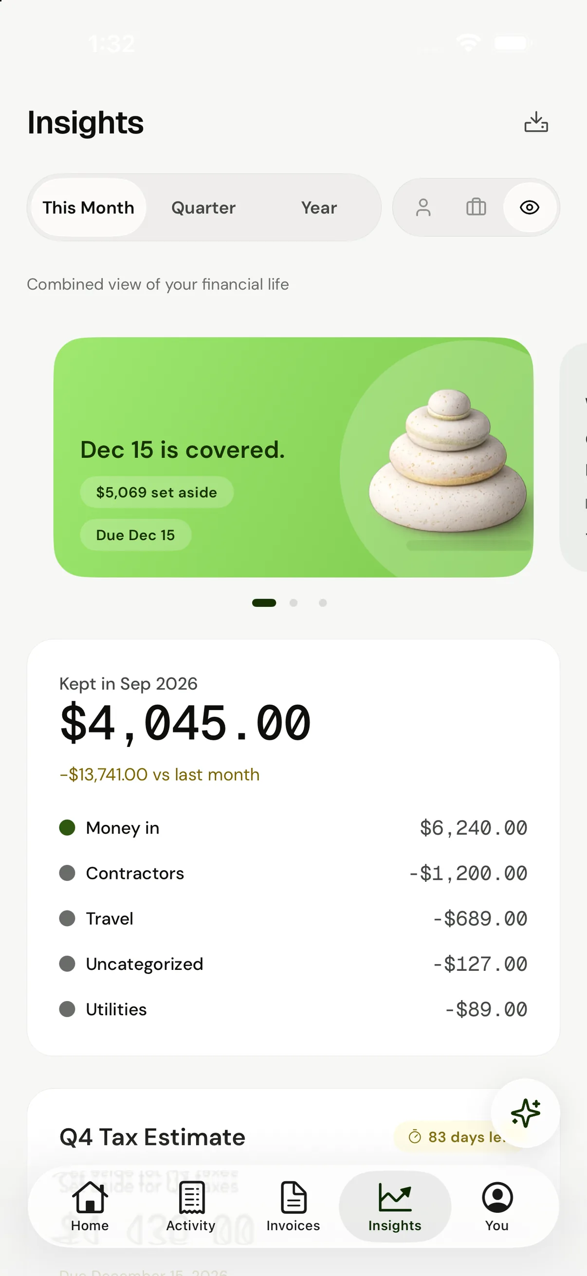 VRITTI Insights — what you kept in September: money in against every cost